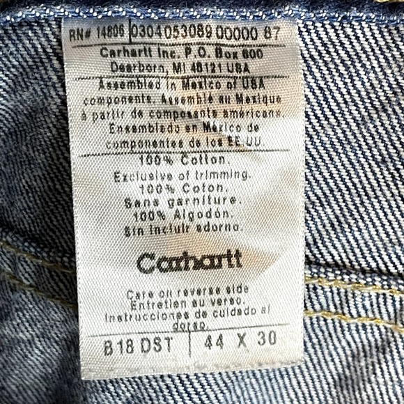 Mens Carhartt Bootcut Jeans Medium Wash Size 44 x 30 - Picture 5 of 5